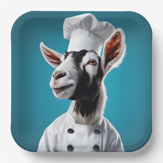 Assiettes En Carton Chef Goat (Recto)