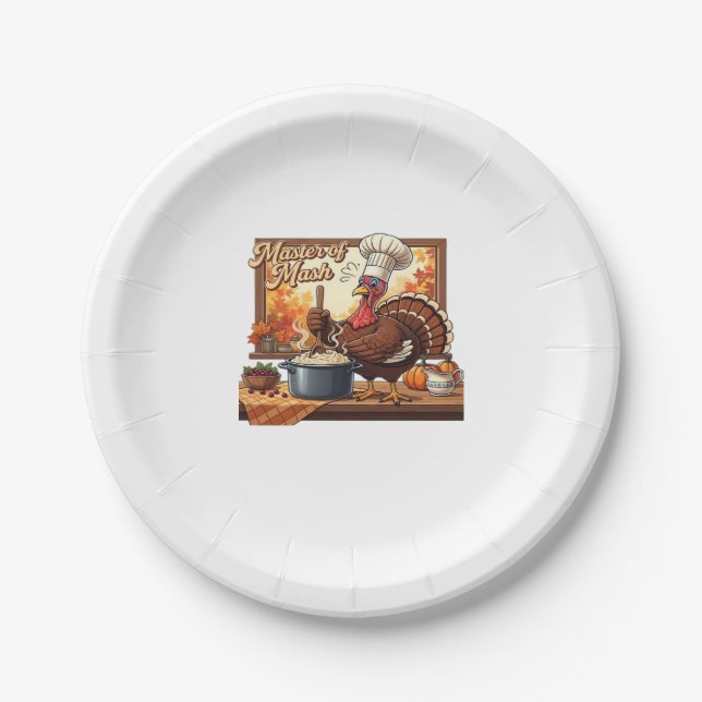 Assiettes En Carton Chef rétro Turquie Thanksgiving classique T-shirt (Devant)