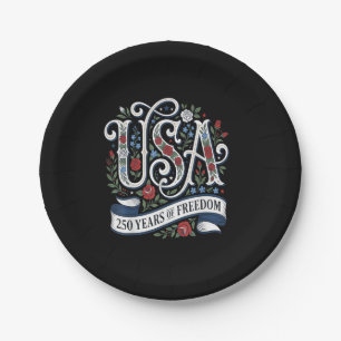 Assiettes En Carton Chemise 250e Anniversaire USA Femmes Patriotique 4