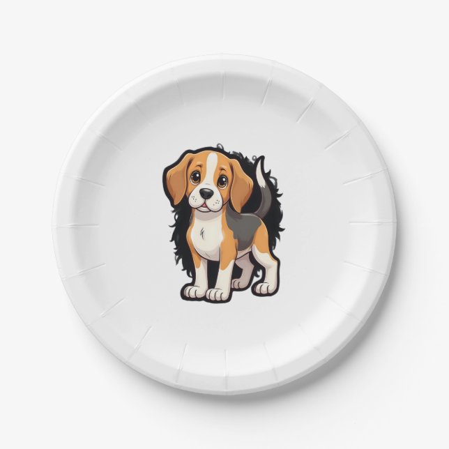 Assiettes En Carton Chemise beagle Chien T (Devant)