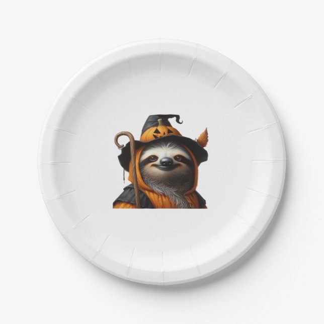 Assiettes En Carton Chemise classique Sloth Halloween (Devant)