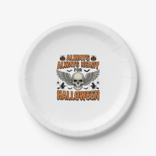 Assiettes En Carton Chemise crâne Halloween Gravure vintage Citation d