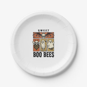 Assiettes En Carton Chemise d'abeille fantôme de gravure vintage de je