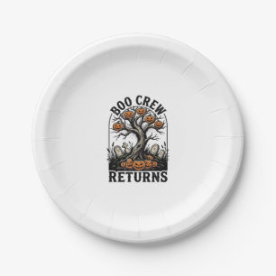 Assiettes En Carton Chemise d'arbre d'Halloween Graphique de citrouill