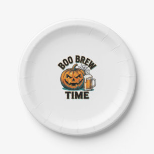 Assiettes En Carton Chemise de bière Halloween Vintage Pumpkin Party T