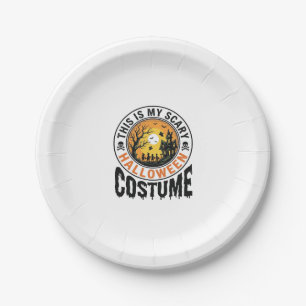 Assiettes En Carton Chemise de costume d'Halloween effrayant avec grav