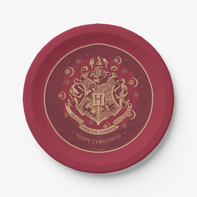 Assiettes En Carton Chemise de fer rouge HOGWARTS™ Crest (Devant)