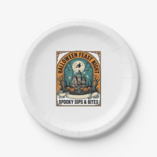 Assiettes En Carton Chemise de fête d'Halloween Repas effrayant Maison