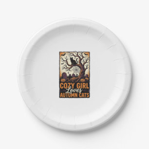 Assiettes En Carton Chemise de fille vintage Halloween amoureux des ch