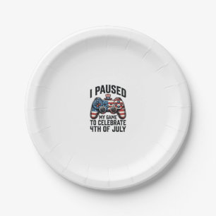 Assiettes En Carton Chemise de jeu vidéo patriotique pour joueur du 4
