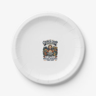 Assiettes En Carton Chemise de nostalgie de camp de VBS de l'église de