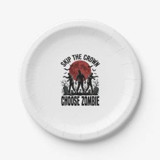 Assiettes En Carton Chemise de princesse zombie Graphique d'horreur vi
