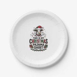 Assiettes En Carton Chemise de pyjama de Noël Design de vacances de va