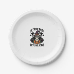 Assiettes En Carton Chemise de sorcière d'octobre Vintage Halloween An