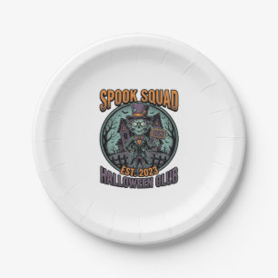 Assiettes En Carton Chemise de zombie Halloween drôle de l'équipe Spoo