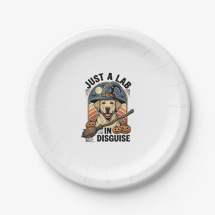 Assiettes En Carton Chemise d'Halloween pour Labrador Vintage Sorcière
