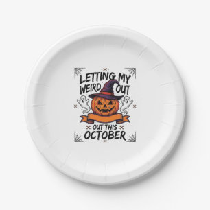 Assiettes En Carton Chemise drôle d'Halloween avec des fantômes de cit