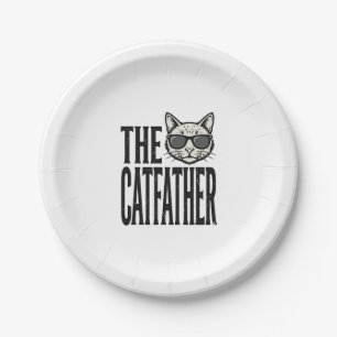 Assiettes En Carton Chemise graphique citation chat vintage Funny Catf