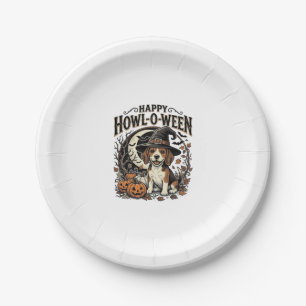 Assiettes En Carton Chemise Halloween Chapeau De Sorcière Beagle Joyeu