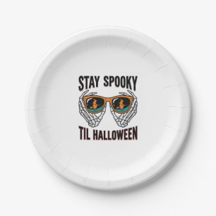Assiettes En Carton Chemise Halloween squelette avec lunettes de sorci