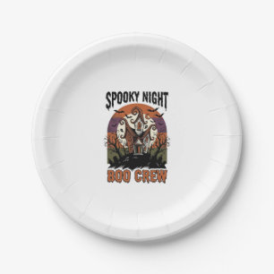 Assiettes En Carton Chemise Halloween Vintage Boo Night Maison Hantée 