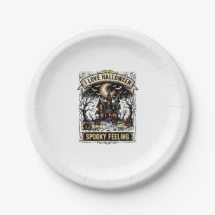 Assiettes En Carton Chemise Sentiment Halloween Maison Hantée Vintage 