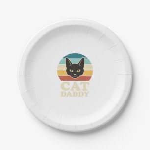 Assiettes En Carton Chemise Vintage Cat Daddy Black Cat Retro Sunset D
