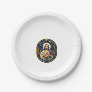 Assiettes En Carton Chemise Vintage Jésus Retraite Chrétienne