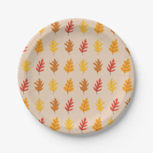 Assiettes En Carton Chêne d'automne Feuilles