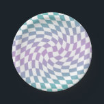 Assiettes En Carton Chèques en Lilac bleu rétro en damier dépoli<br><div class="desc">Un design à damiers dépoli et parfait dans des couleurs pastel dégradées,  plein de grandes vibes. Vérificateurs déformés modernes en couleur jaune gris pastel. Ce joli design rétro psychédélique vous emmène au pays des merveilles. Chèques déformés aux couleurs pastel. Twirl et tourbillonner,  tours,  à damiers motif</div>