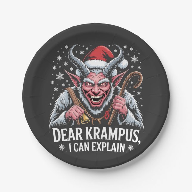 Assiettes En Carton Cher Krampus Je Peux Expliquer Noël Père Noël (Devant)