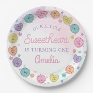 Assiettes En Carton Chérie Bonbons Valentine Plaques de papier d'anniv