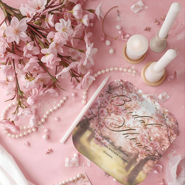 Assiettes En Carton Cherry Blossom Délice de douche nuptiale Invitatio (Créateur téléchargé)