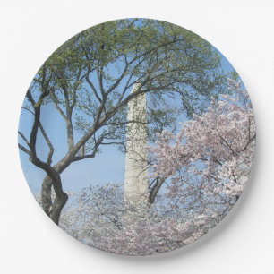 Assiettes En Carton Cherry Blossoms et le monument de Washington à DC