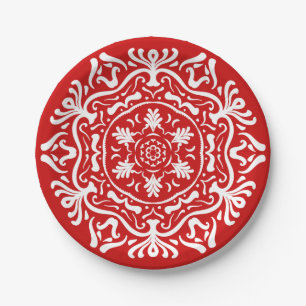 Assiettes En Carton Cherry Mandala
