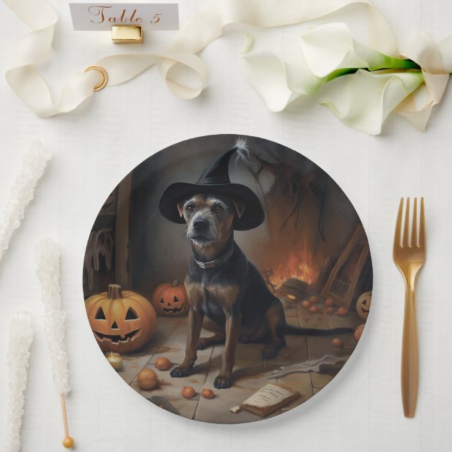 Assiettes En Carton Chesapeake Bay Terrier Citrouille Halloween effray (Mariage)