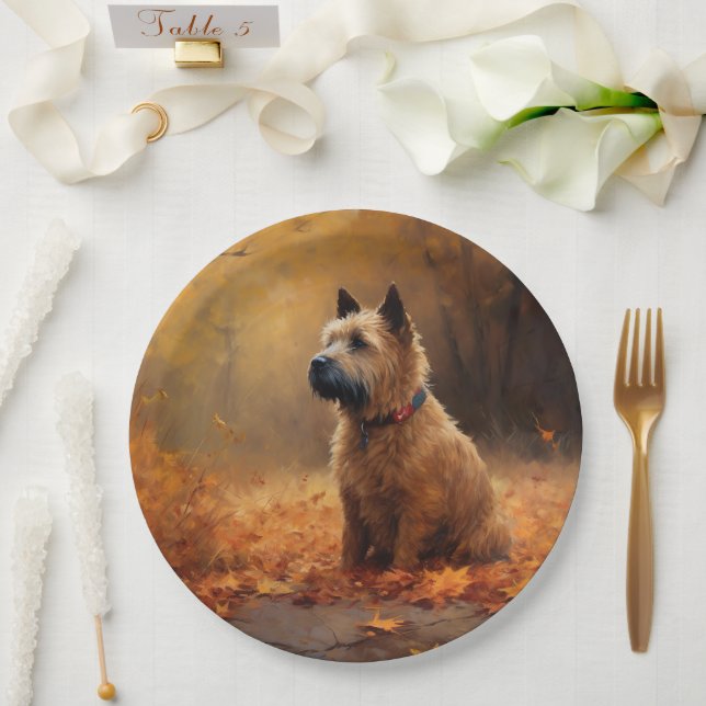 Assiettes En Carton Chesapeake Bay Terrier en congé d'automne (Mariage)