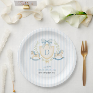 Assiettes En Carton Cheval à bascule Prépa pour Premier Anniversaire