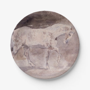 Assiettes En Carton Cheval blanc (par Eugene Delacroix)