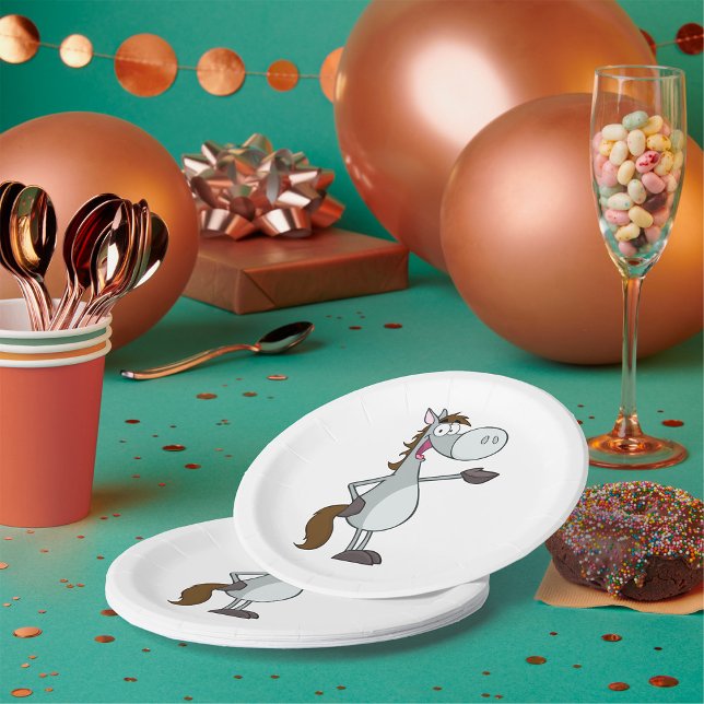 Assiettes En Carton Cheval de dessin animé (Créateur téléchargé)
