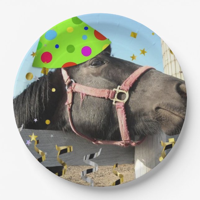 Assiettes En Carton Cheval de fête d'anniversaire (Devant)