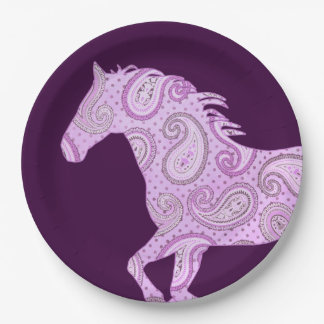 Assiettes En Carton Cheval de l'Aigle rose