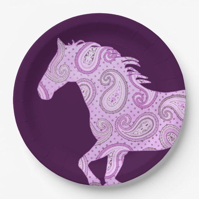 Assiettes En Carton Cheval de l'Aigle rose (Devant)