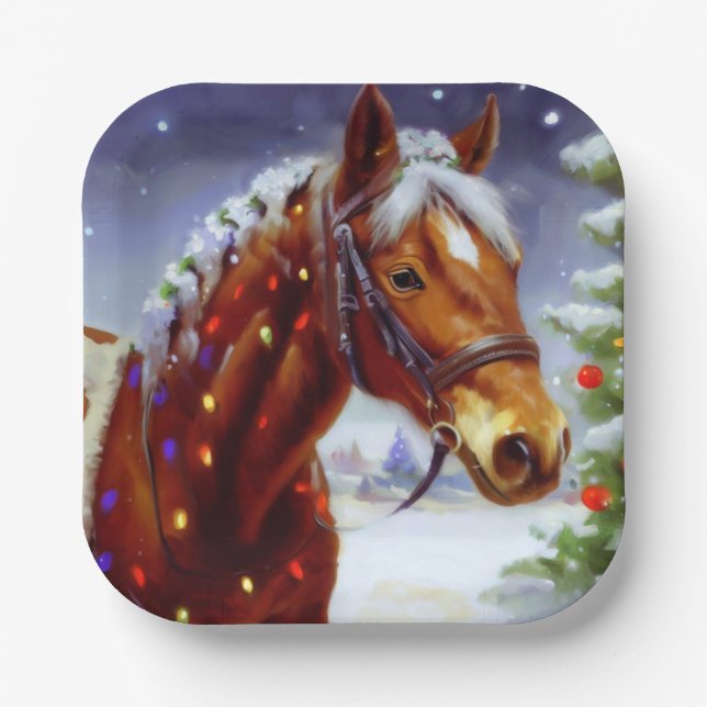Assiettes En Carton Cheval de Noël 3 (Recto)