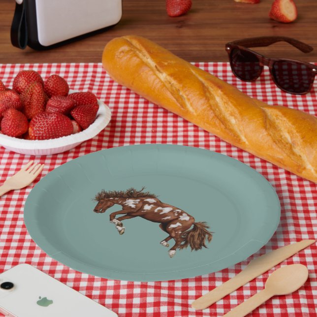 Assiettes En Carton Cheval de peinture à bouchon (Pique-nique)