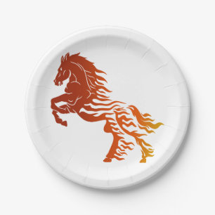 Assiettes En Carton Cheval flamand - Choisissez la couleur arrière - p