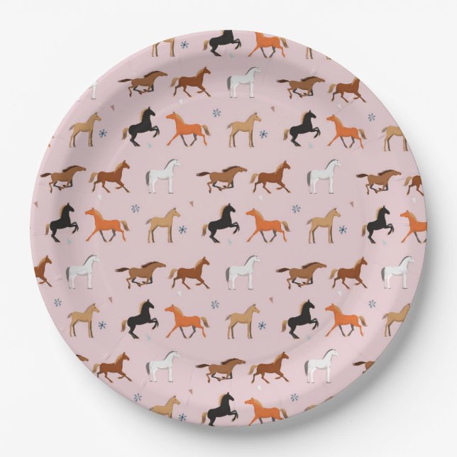 Assiettes En Carton Cheval Imprimer Motif, Femmes & Filles Enfant, Fem (Devant)