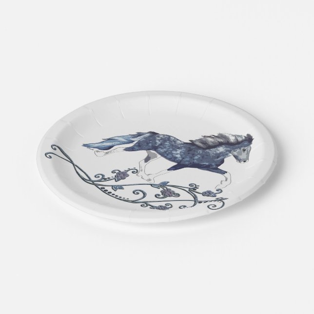 Assiettes En Carton Cheval islandais Blámóða (Angle)