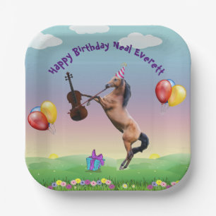 Assiettes En Carton Cheval Jouant Le Violon Anniversaire