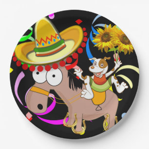 Assiettes En Carton Cheval Joyeux Plaques de papier d'anniversaire